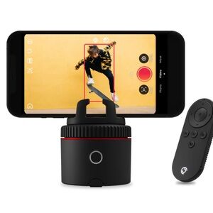 Black Rotating Smartphone Tripod with Remote by Pivo
